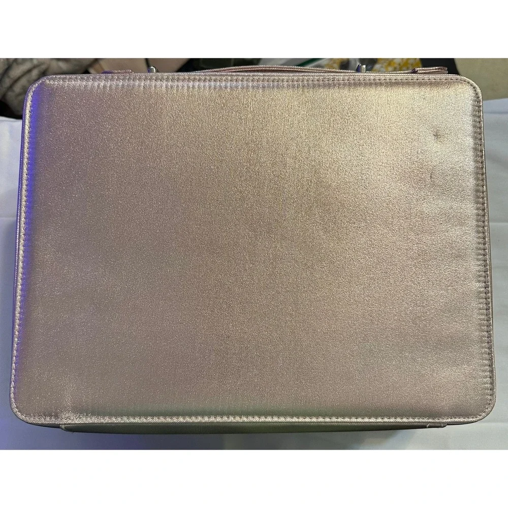 Lancome Metallic Rose Gold Cosmetic‎ Makeup Bag